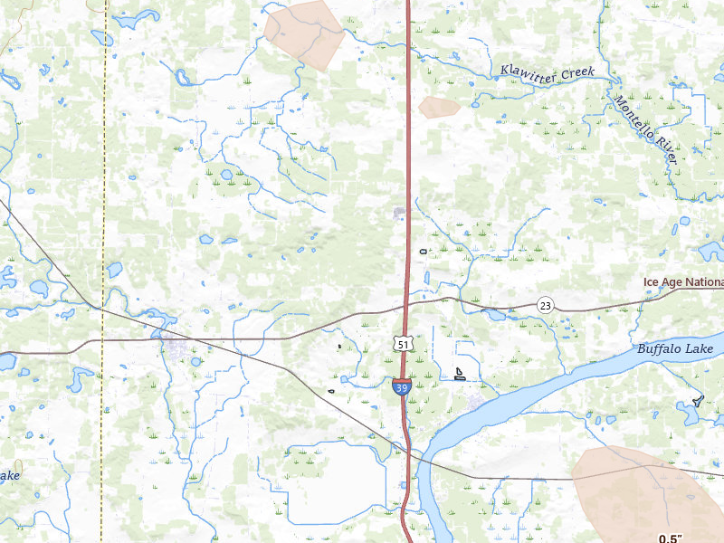 Radar-estimated hail-size map of the storm over Oxford, WI on Aug 11, 2026