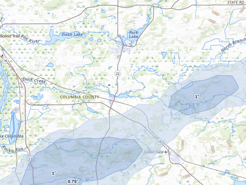 NEXRAD radar-signature map of the hail storm over Pardeeville, WI on May 15, 2026