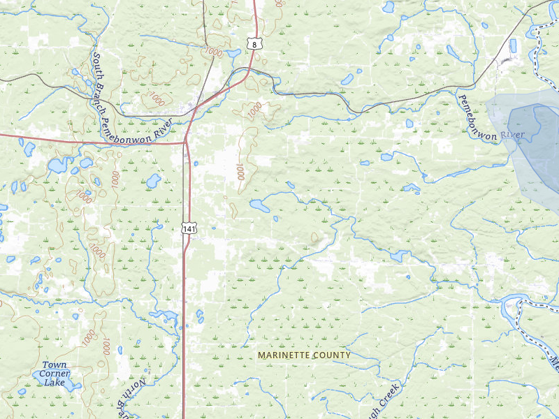 NEXRAD radar-signature map of the hail over Pembine, WI