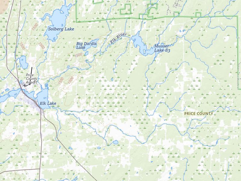 Radar-estimated hail-size map of the storm over Phillips, WI on Jul 17, 2026