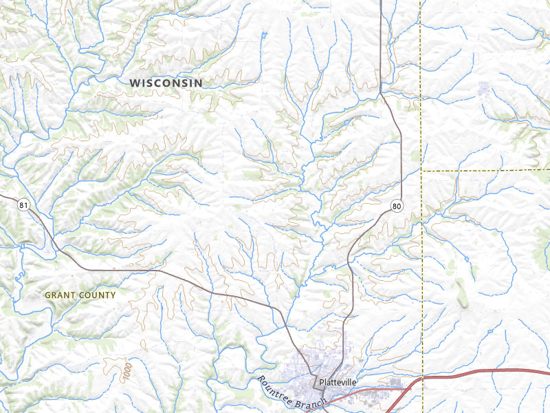 NEXRAD radar-signature map of the hail storm over Platteville, WI on Aug 10, 2026