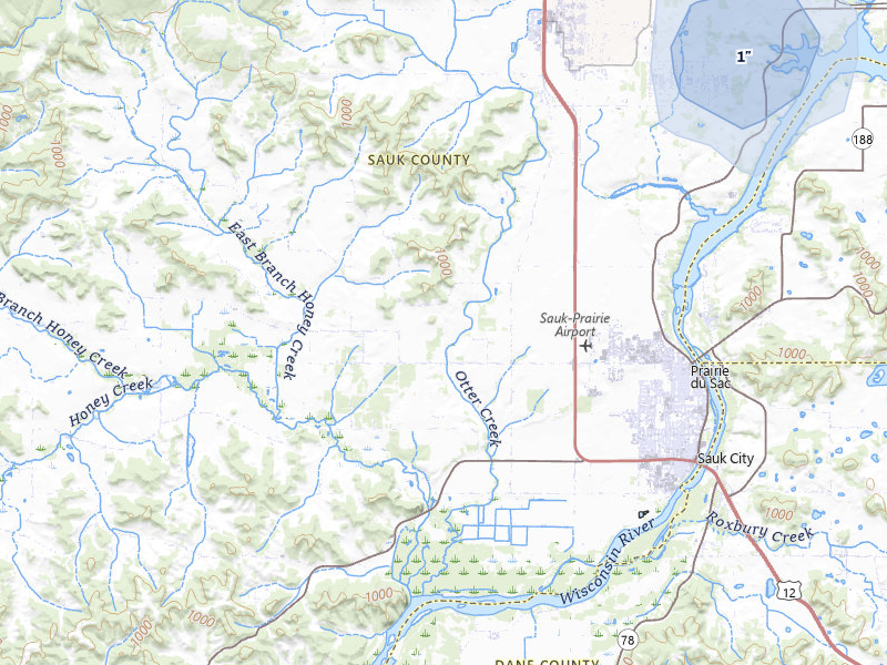 NEXRAD radar-signature map of the hail storm over Prairie Du Sac, WI on May 27, 2026