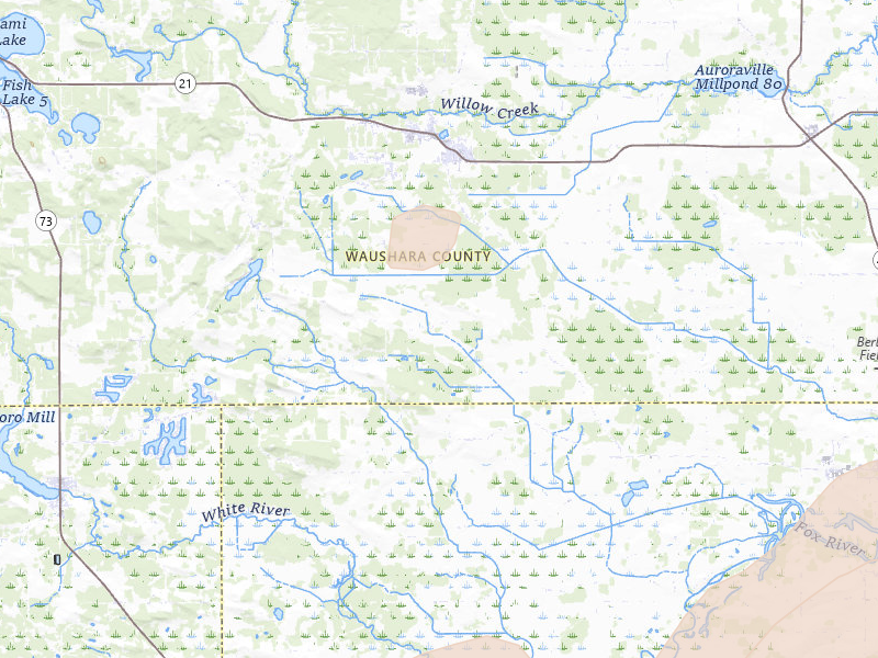 Radar-estimated hail-size map of the storm over Redgranite, WI on Jul 1, 2026