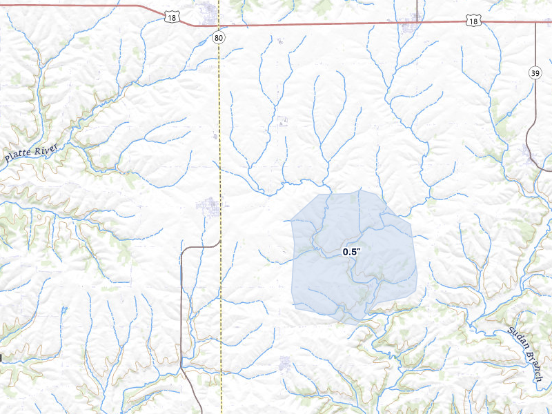 NEXRAD radar-signature map of the hail over Rewey, WI