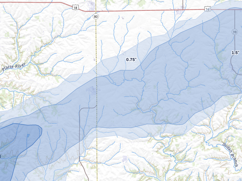 NEXRAD radar-signature map of the hail over Rewey, WI