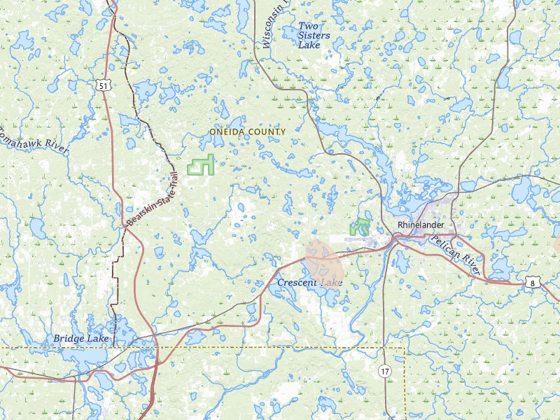 Radar-estimated hail-size map of the storm over Rhinelander, WI on May 27, 2026