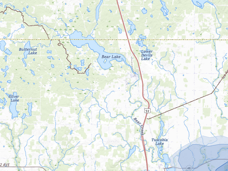 NEXRAD radar-signature map of the hail storm over Rice Lake, WI on Jun 5, 2026