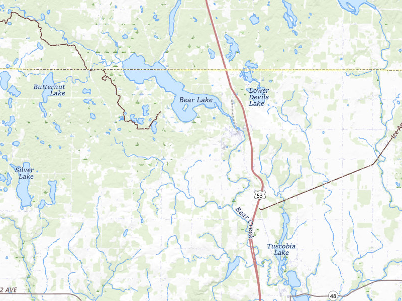 Radar-estimated hail-size map of the storm over Rice Lake, WI on Jun 10, 2026