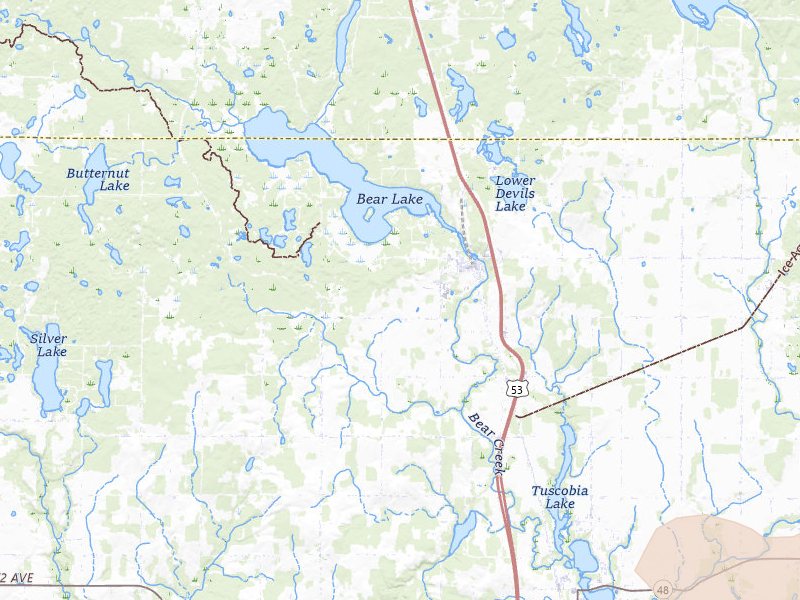 Radar-estimated hail-size map of the storm over Rice Lake, WI on Jul 17, 2026