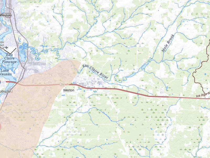 Radar-estimated hail-size map of the storm over Ringle, WI on Apr 17, 2026