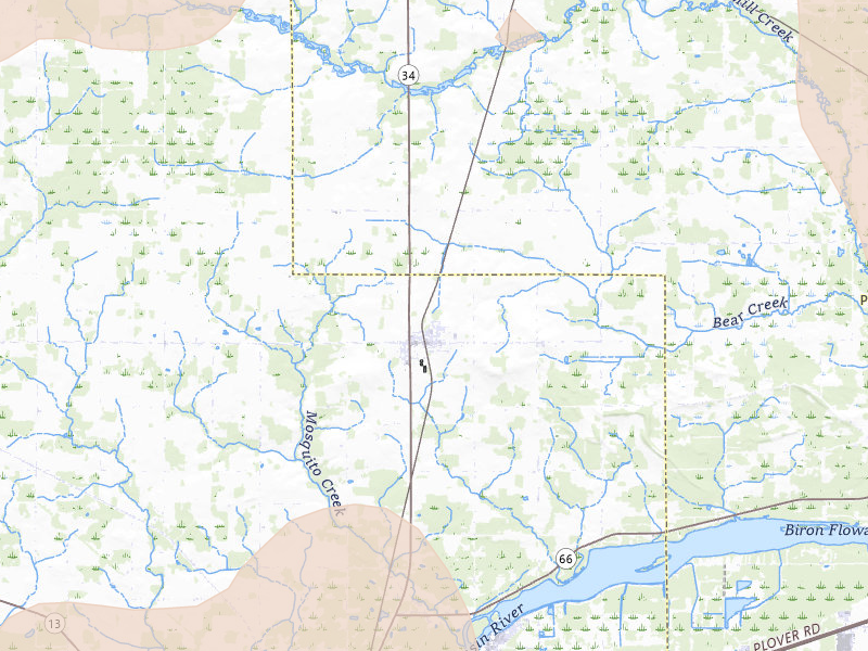 Radar-estimated hail-size map of the storm over Rudolph, WI on Apr 13, 2026