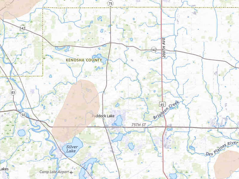 Radar-estimated hail-size map of the storm over Salem, WI on Apr 17, 2026