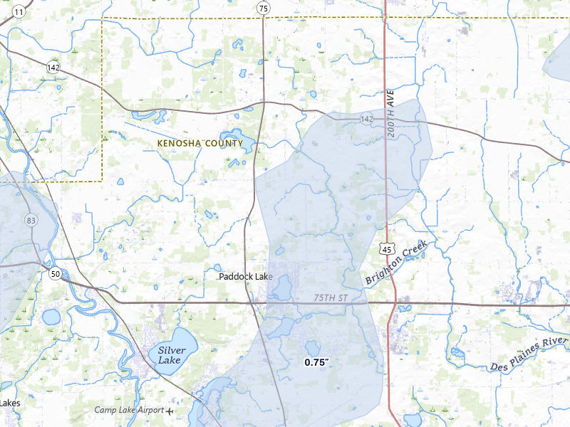 NEXRAD radar-signature map of the hail storm over Salem, WI on May 15, 2026