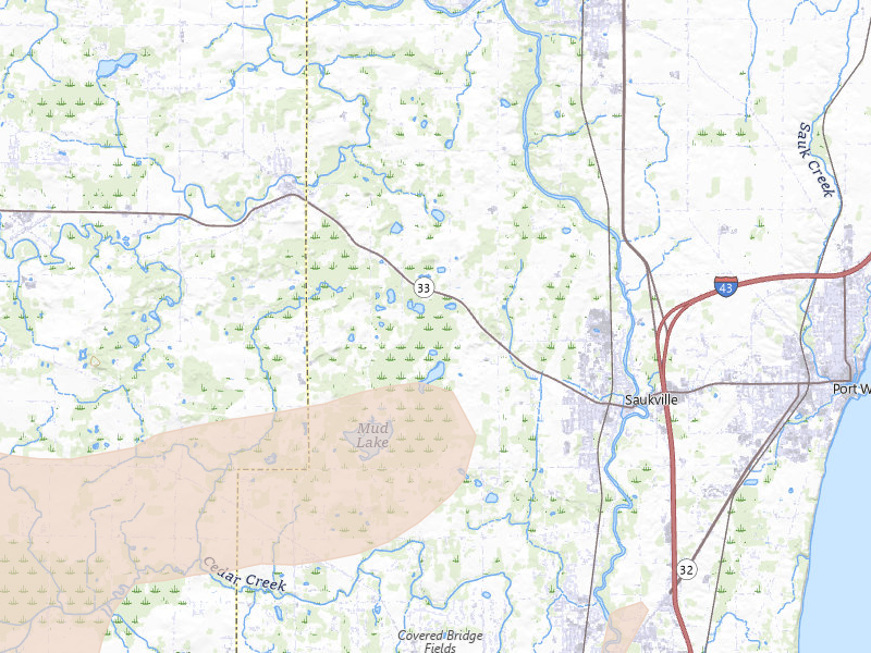 Radar-estimated hail-size map of the storm over Saukville, WI
