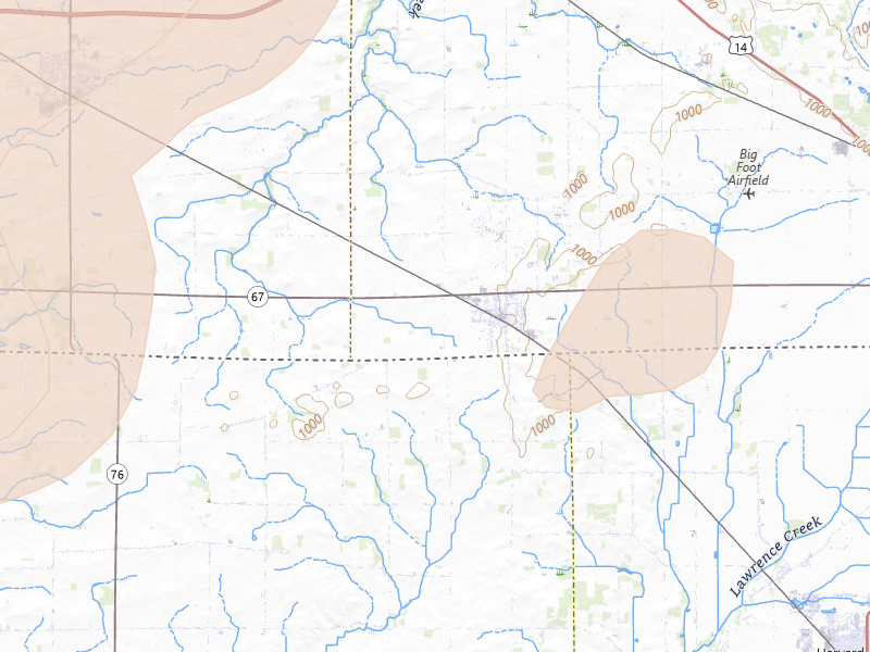 Radar-estimated hail-size map of the storm over Sharon, WI on Apr 17, 2026