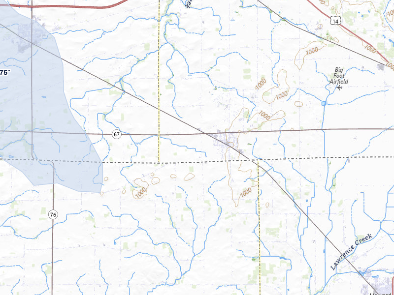NEXRAD radar-signature map of the hail storm over Sharon, WI on Jul 27, 2026