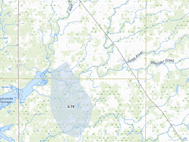 NEXRAD radar-signature map of the hail storm over Sheldon, WI on May 17, 2026