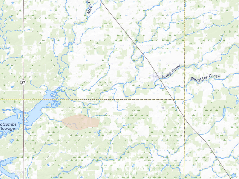 Radar-estimated hail-size map of the storm over Sheldon, WI on Jun 19, 2026