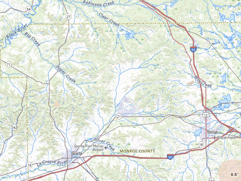 Radar-estimated hail-size map of the storm over Sparta, WI on Jun 5, 2026