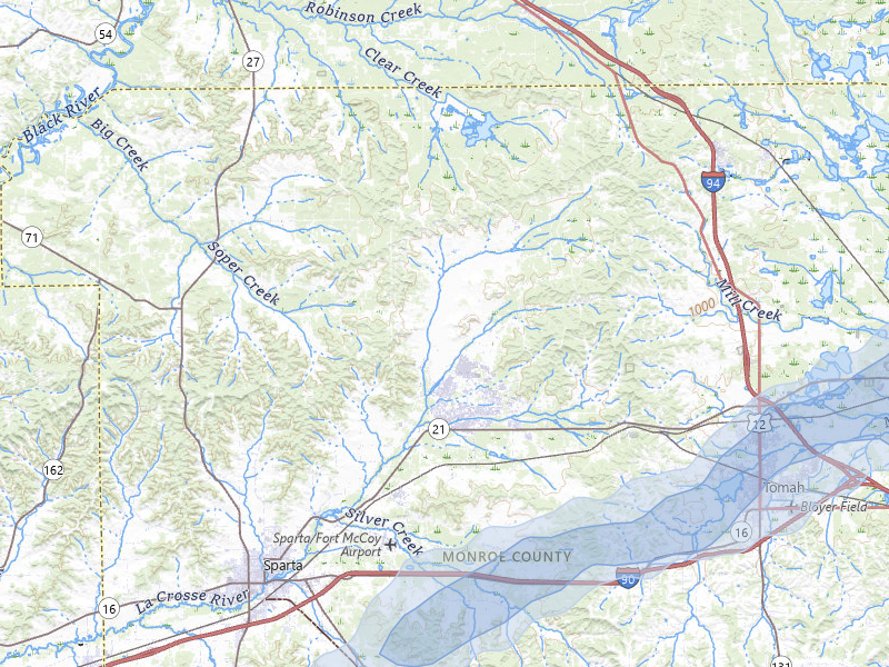 NEXRAD radar-signature map of the hail storm over Sparta, WI on Jun 30, 2026