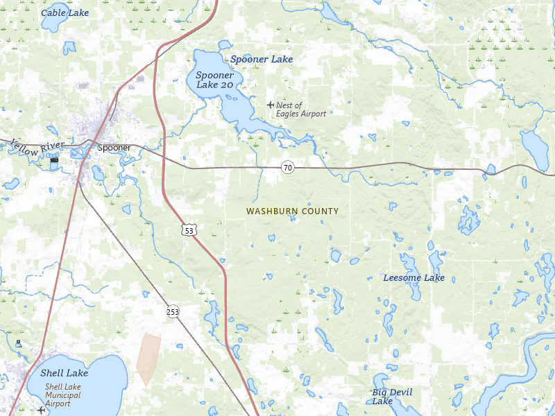 Radar-estimated hail-size map of the storm over Spooner, WI on Apr 17, 2026