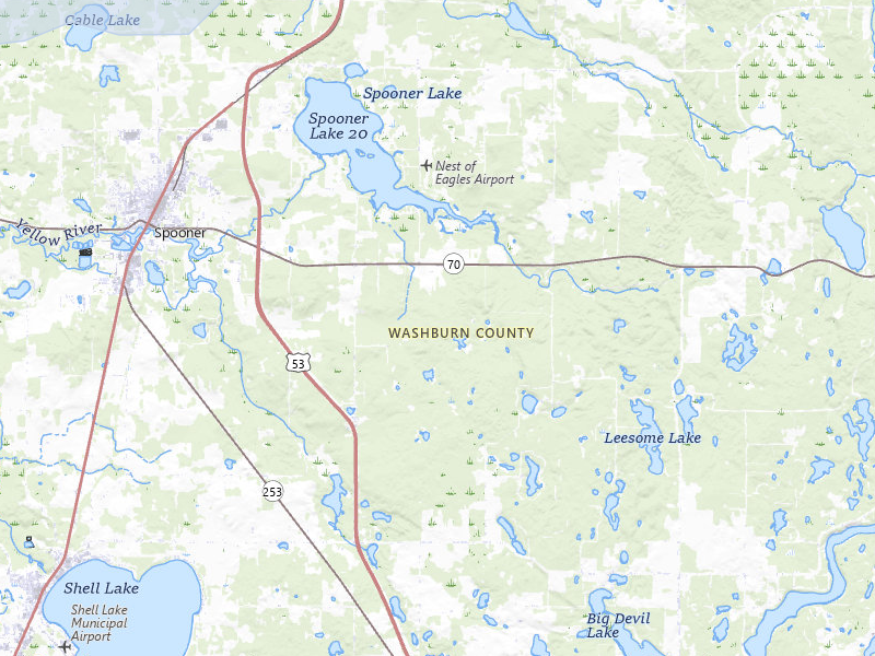 NEXRAD radar-signature map of the hail storm over Spooner, WI on Jul 3, 2026