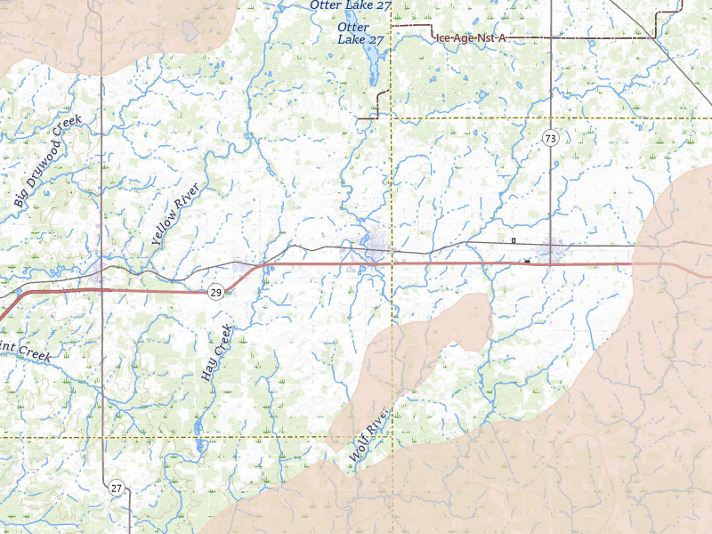 Radar-estimated hail-size map of the storm over Stanley, WI on Jun 9, 2026