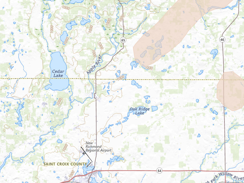 Radar-estimated hail-size map of the storm over Star Prairie, WI on Apr 17, 2026