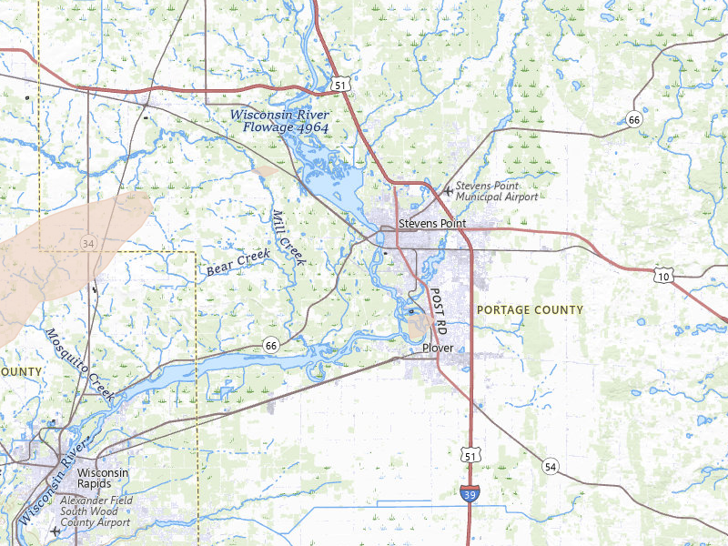 Radar-estimated hail-size map of the storm over Stevens Point, WI on Jun 30, 2026