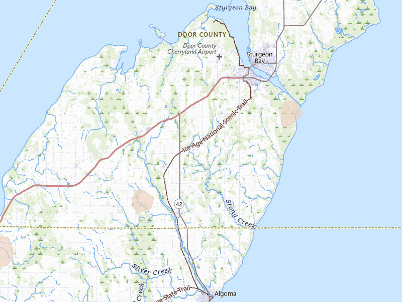 Radar-estimated hail-size map of the storm over Sturgeon Bay, WI on Jun 30, 2026