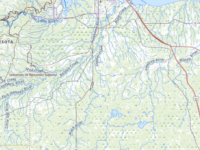 Radar-estimated hail-size map of the storm over Superior, WI on Apr 17, 2026