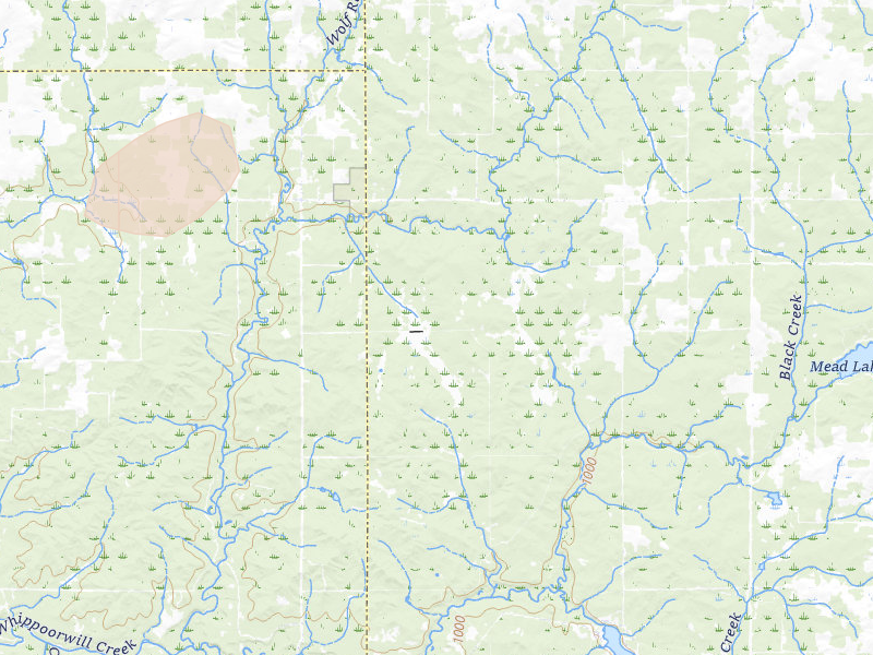 Radar-estimated hail-size map of the storm over Thorp, WI on May 17, 2026