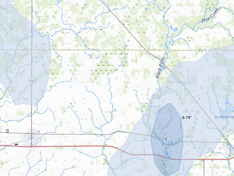 NEXRAD radar-signature map of the hail storm over Thorp, WI on May 17, 2026