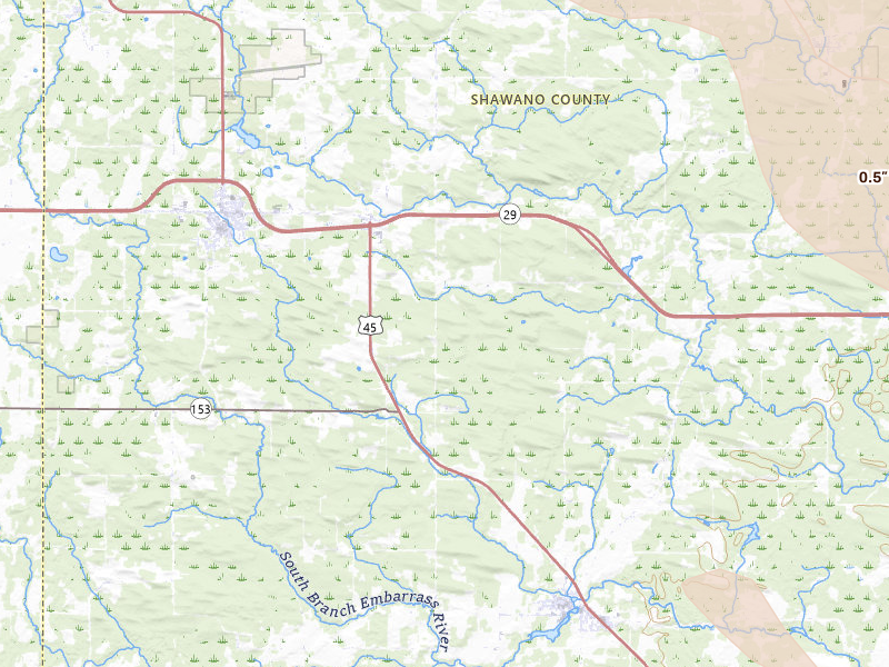 Radar-estimated hail-size map of the storm over Tigerton, WI on Jul 27, 2026
