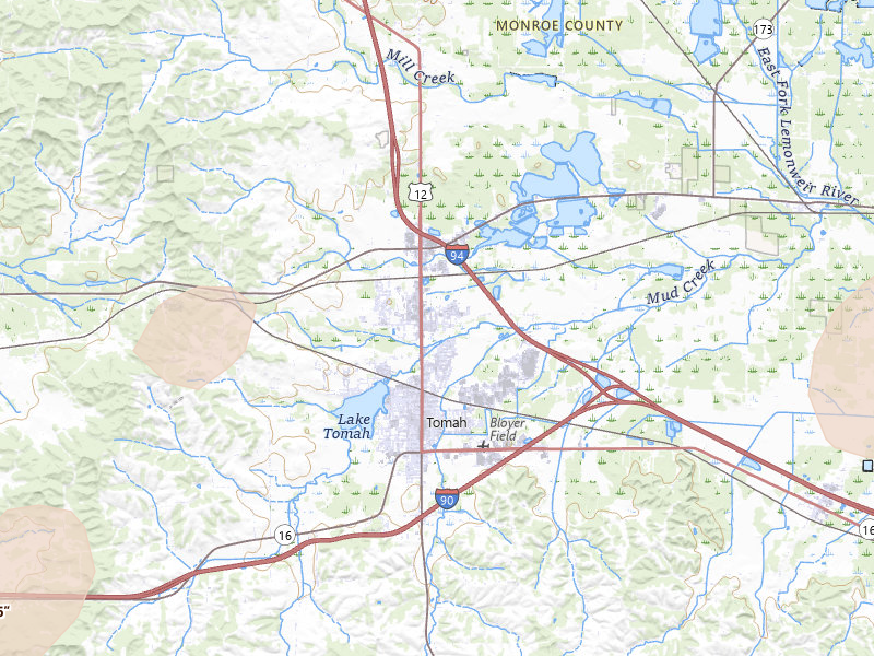 Radar-estimated hail-size map of the storm over Tomah, WI