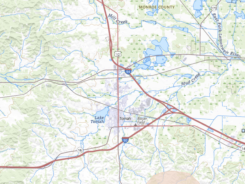 Radar-estimated hail-size map of the storm over Tomah, WI on Jun 5, 2026