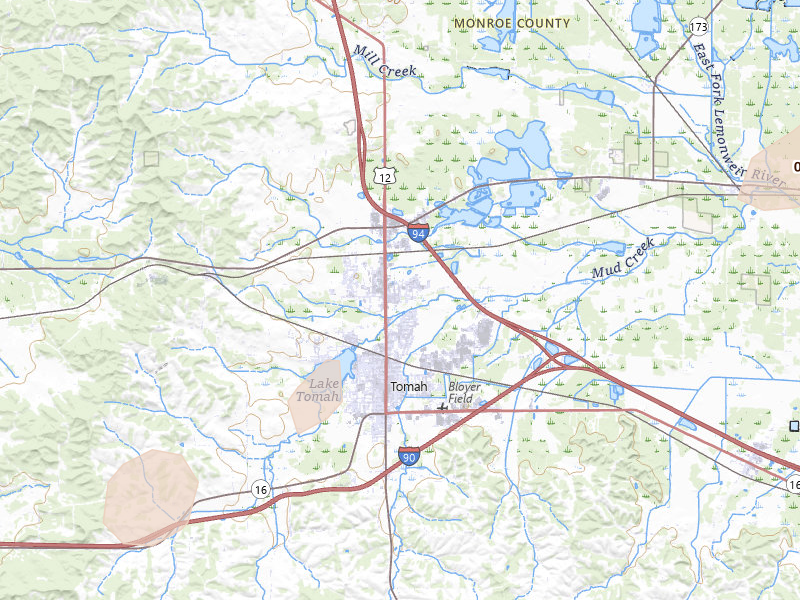 Radar-estimated hail-size map of the storm over Tomah, WI on Jun 30, 2026