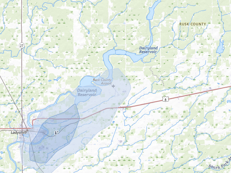 NEXRAD radar-signature map of the hail storm over Tony, WI on Apr 23, 2026