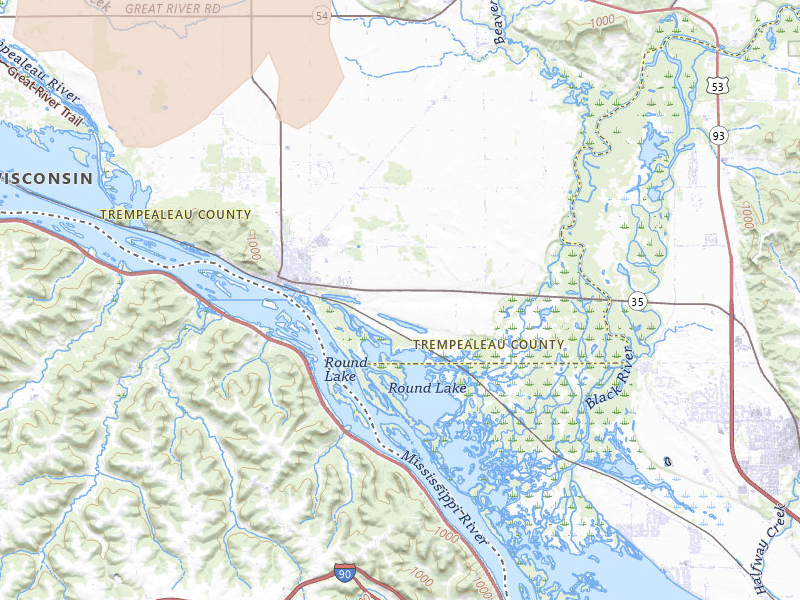 Radar-estimated hail-size map of the storm over Trempealeau, WI on Mar 30, 2026