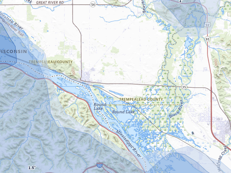 NEXRAD radar-signature map of the hail over Trempealeau, WI