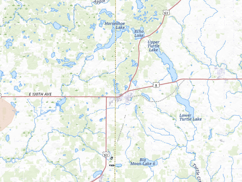 Radar-estimated hail-size map of the storm over Turtle Lake, WI on Jun 19, 2026