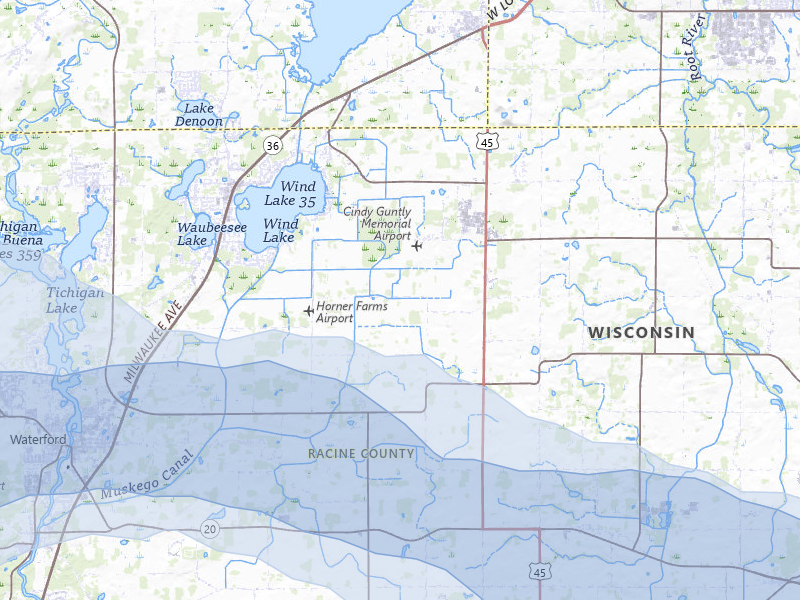 NEXRAD radar-signature map of the hail over Union Grove, WI