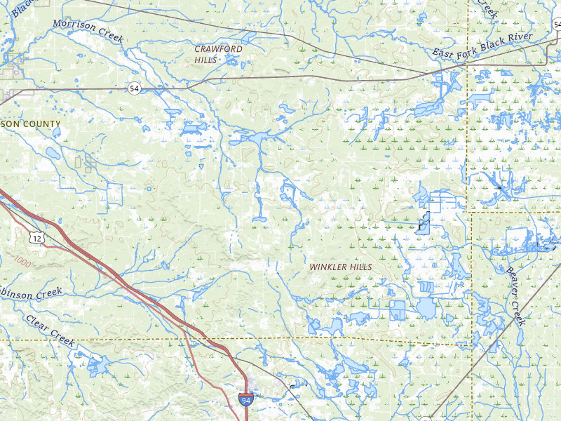 Radar-estimated hail-size map of the storm over Warrens, WI on Apr 23, 2026