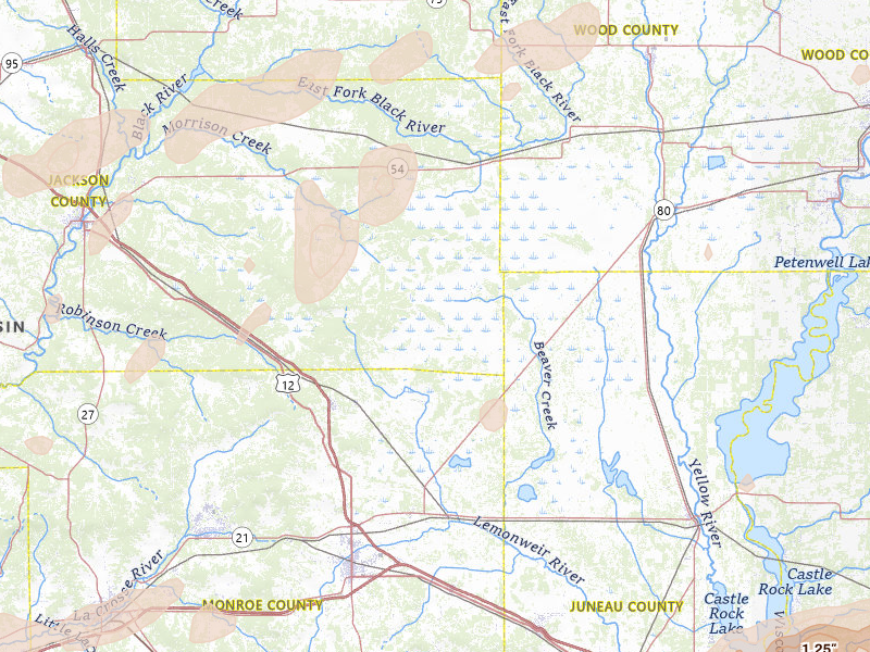 Radar-estimated hail-size map of the storm over Warrens, WI on Sep 1, 2026