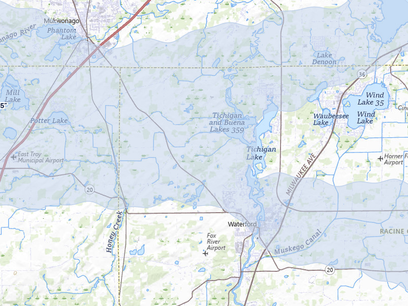 NEXRAD radar-signature map of the hail storm over Waterford, WI on Mar 30, 2026
