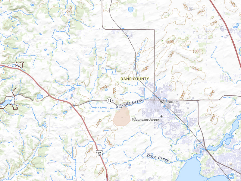 Radar-estimated hail-size map of the storm over Waunakee, WI on Jul 2, 2026