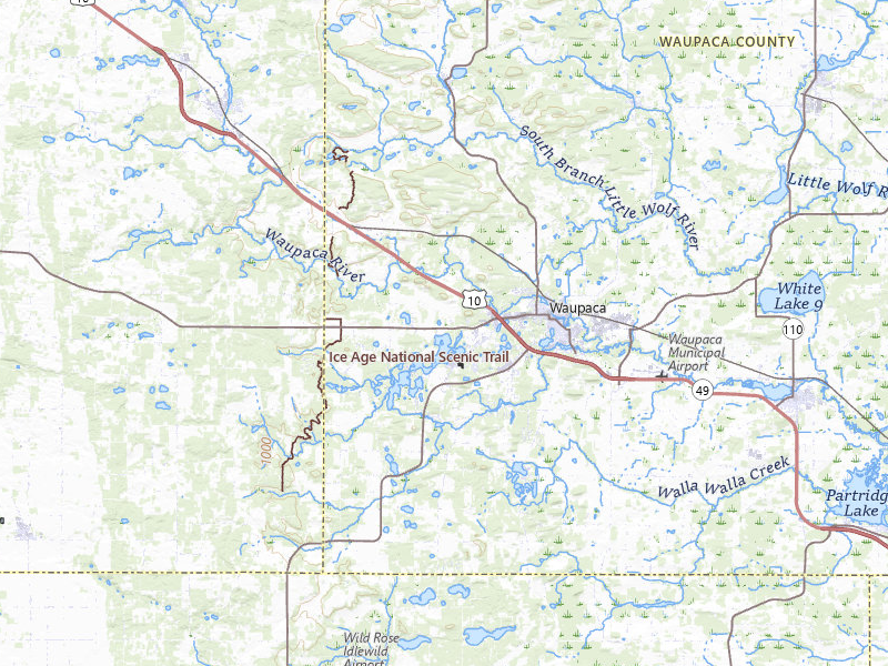 Radar-estimated hail-size map of the storm over Waupaca, WI on Mar 31, 2026