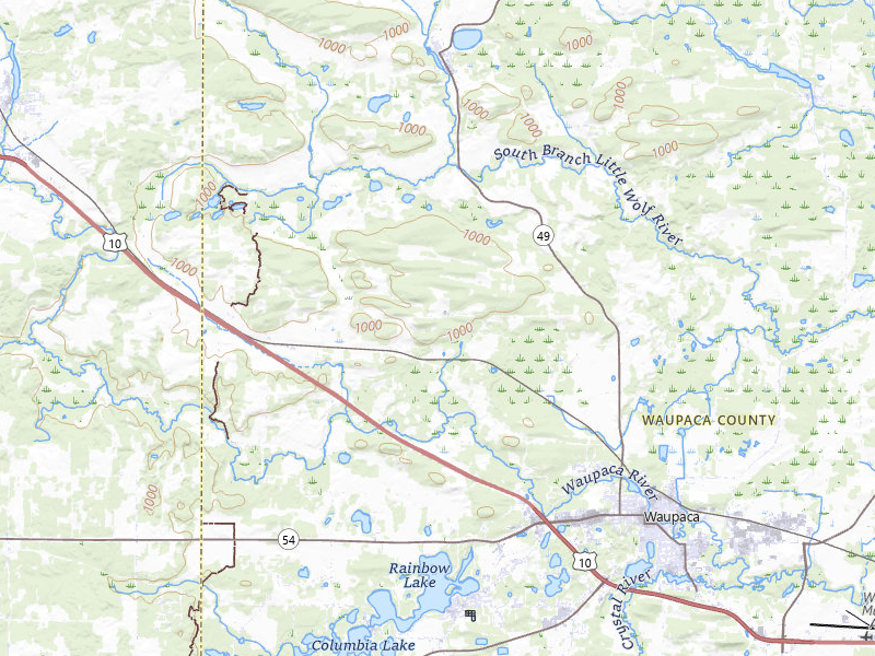 NEXRAD radar-signature map of the hail over Waupaca, WI