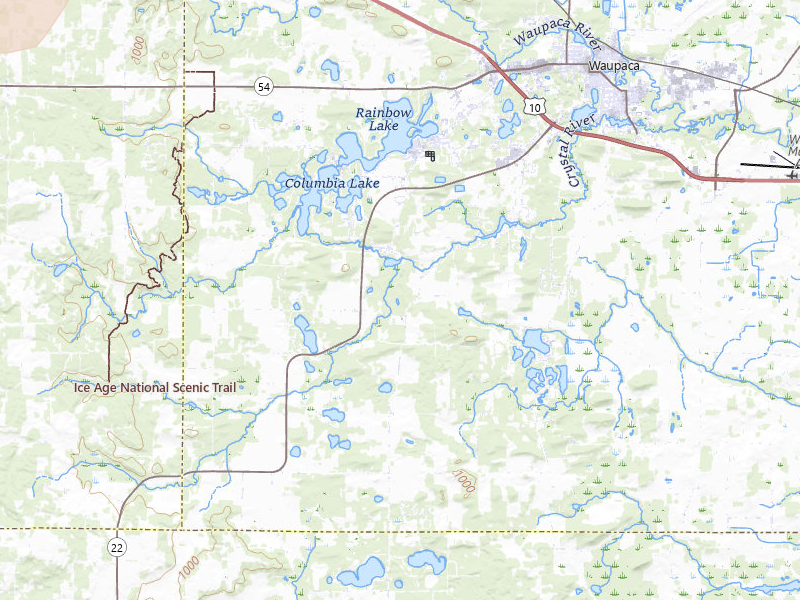 Radar-estimated hail-size map of the storm over Waupaca, WI on Jun 10, 2026