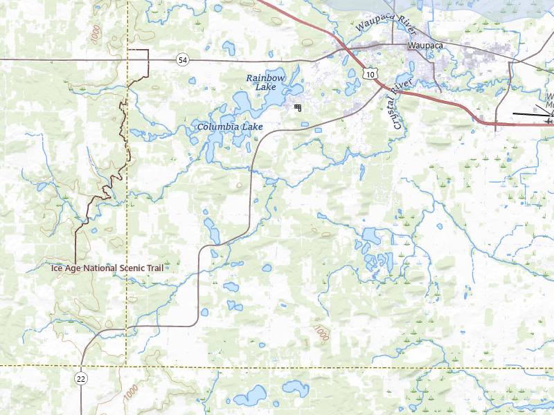 NEXRAD radar-signature map of the hail storm over Waupaca, WI on Jul 8, 2026